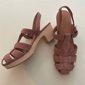 Madewell Fisherman Sandal Cog, blush suede. Worn once. True to size.